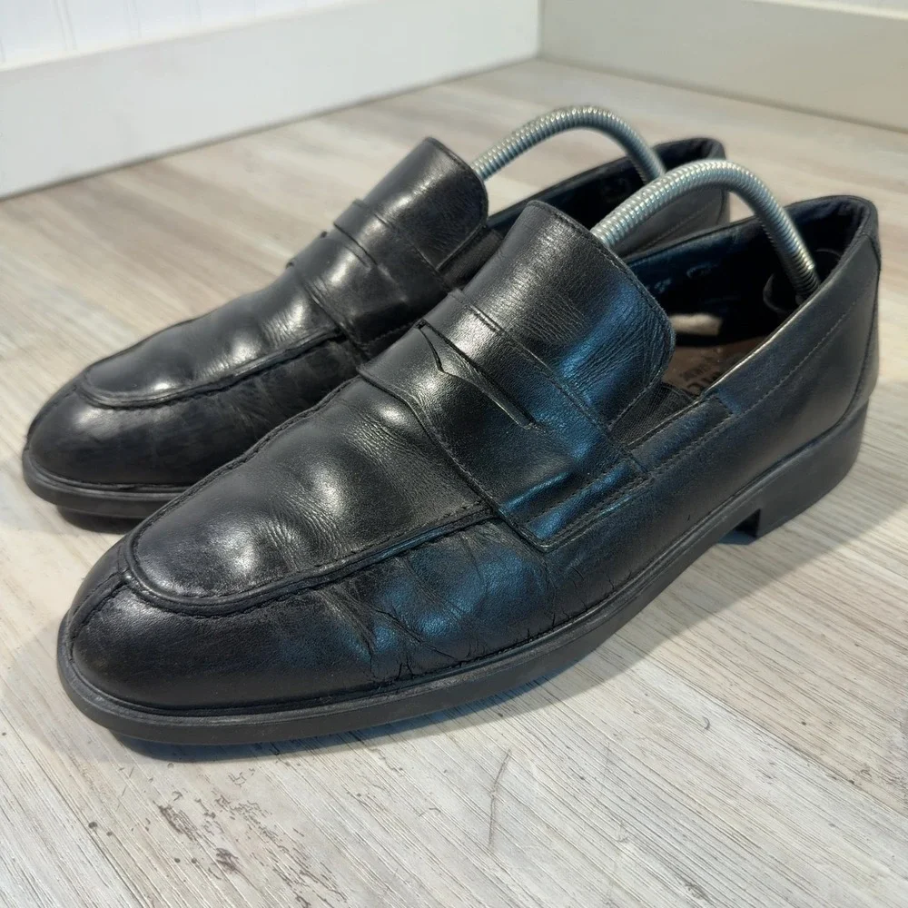 Mephisto Split Toe Penny Loafers Black Men's Sz 9 Air Relax